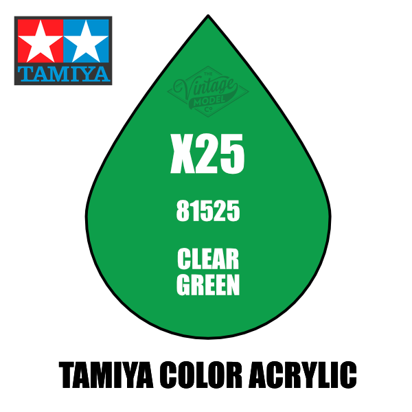 Tamiya Mini X-25 Clear Green 10ml Acrylic Paint