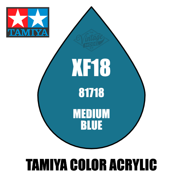 Tamiya Mini XF-18 Flat Medium Blue 10ml Acrylic Paint