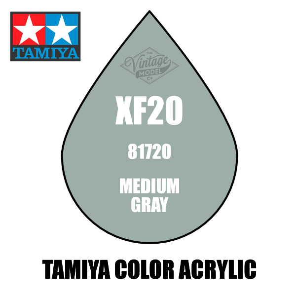 Colore a solvente Tamiya XF - 20 Medium Grey opaco Colore a solvente Tamiya XF - 20 Medium Grey opaco