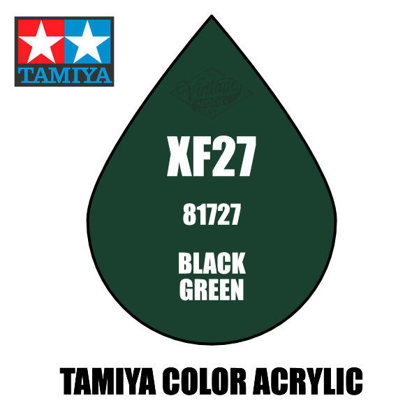 Tamiya Mini XF-27 Flat Black Green 10ml Acrylic Paint